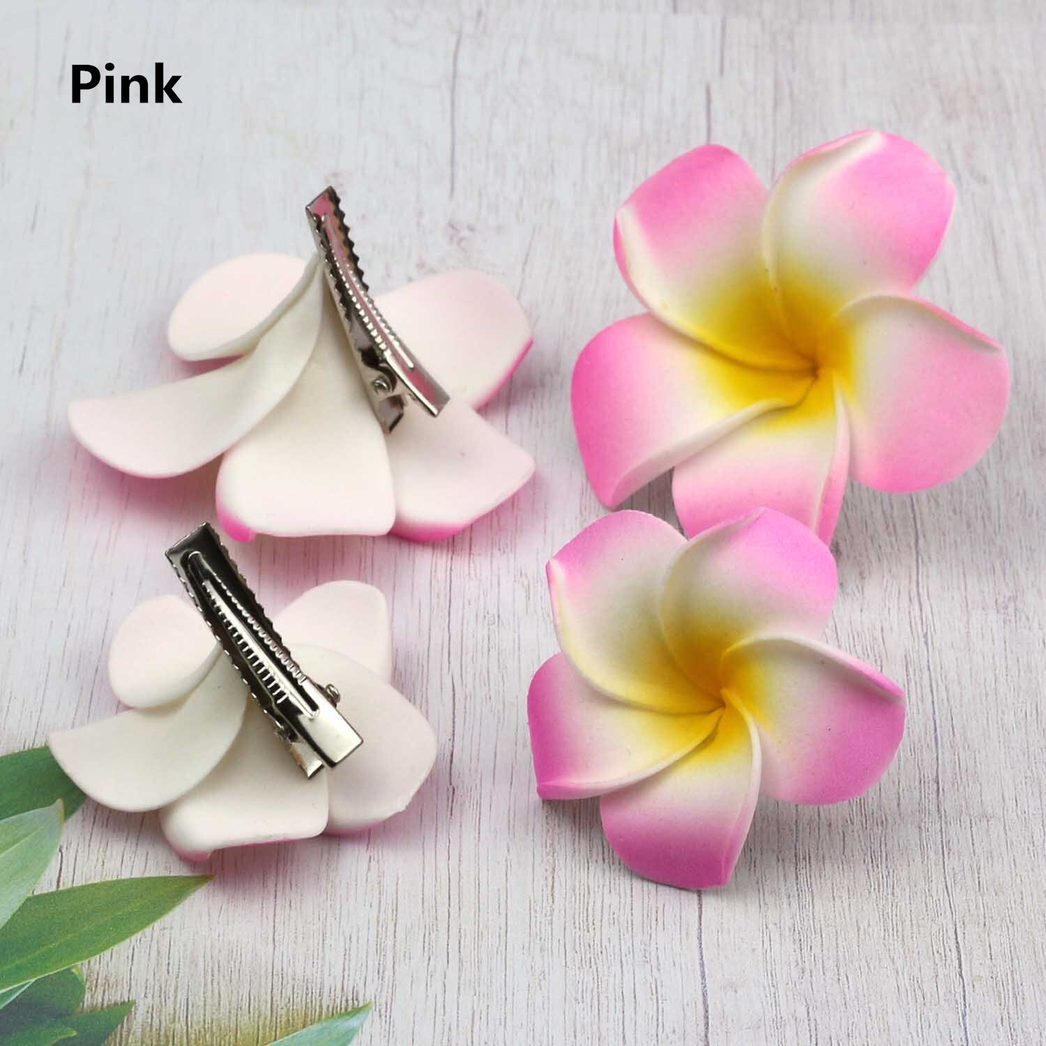 250Pcs 5cm Hawaiian Plumeria Flower Foam Hair Clip New Etsy