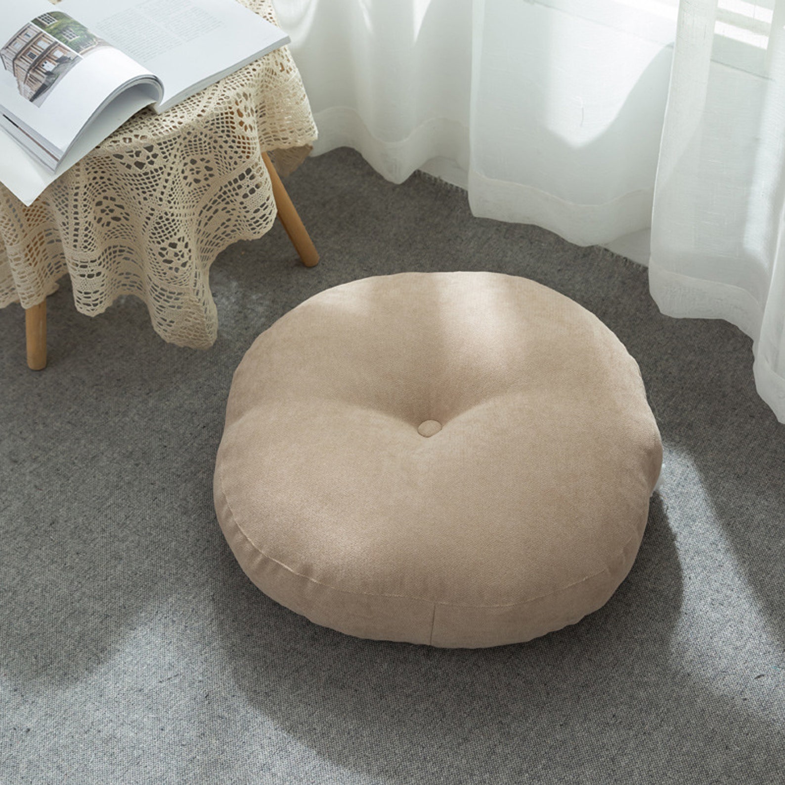 Round Linen Chair Cushion Pads/16 18 22 Etsy