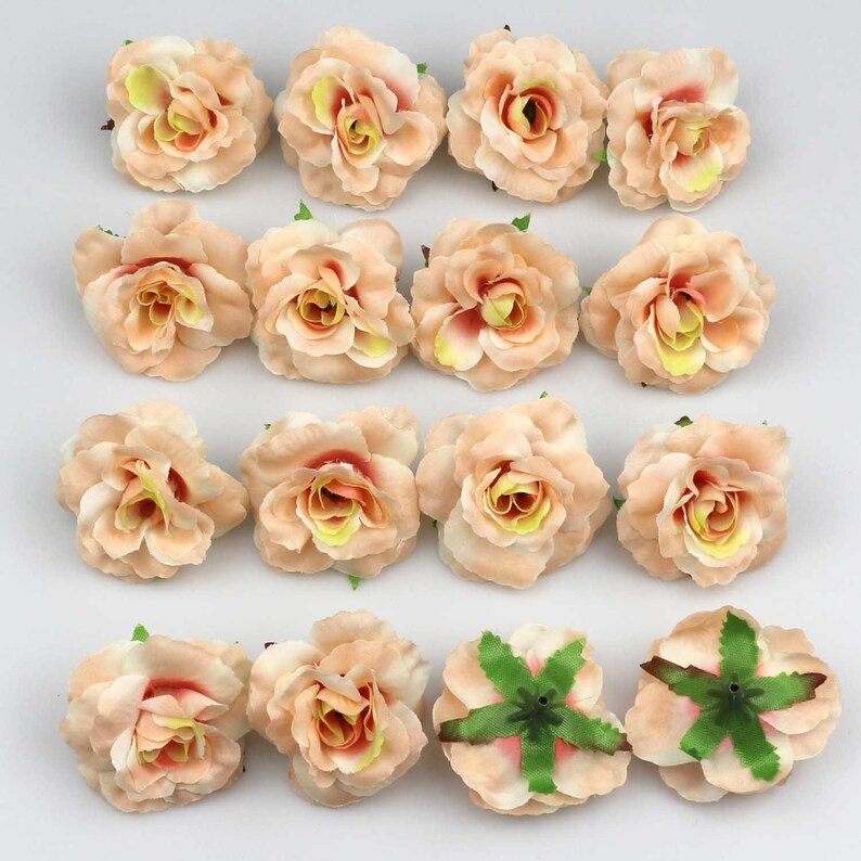 100X mini Silk Roses Heads Single Tone Artificial Silk Etsy