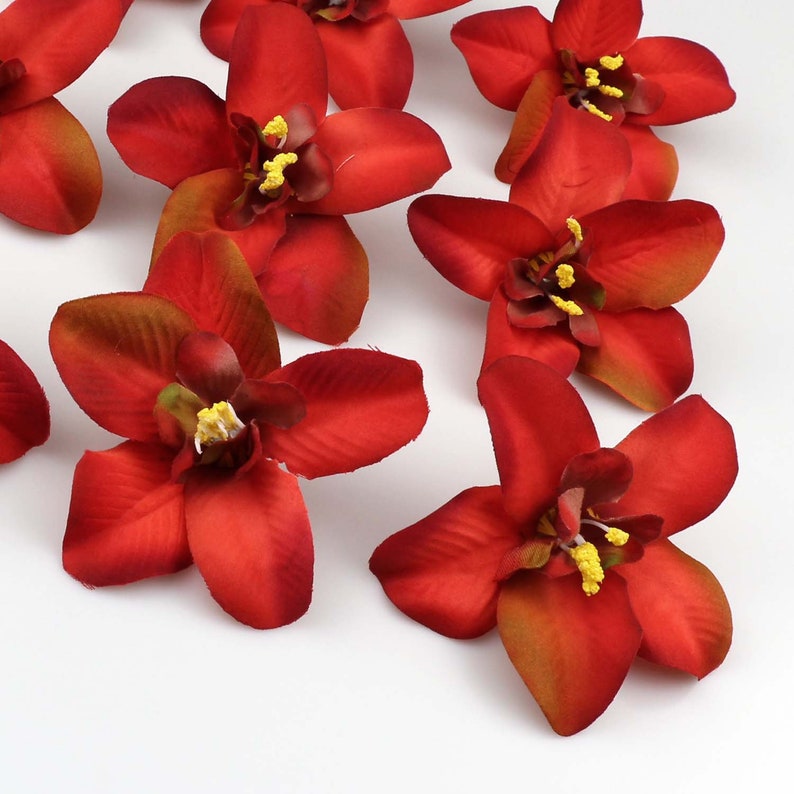 10-100X 3.1\u201d Artificial Silk Orchid Flower Head Buds Petals Bouquets Craft Home Decor DIY Wreath Gift Scrapbooking Supplies Fake flowers