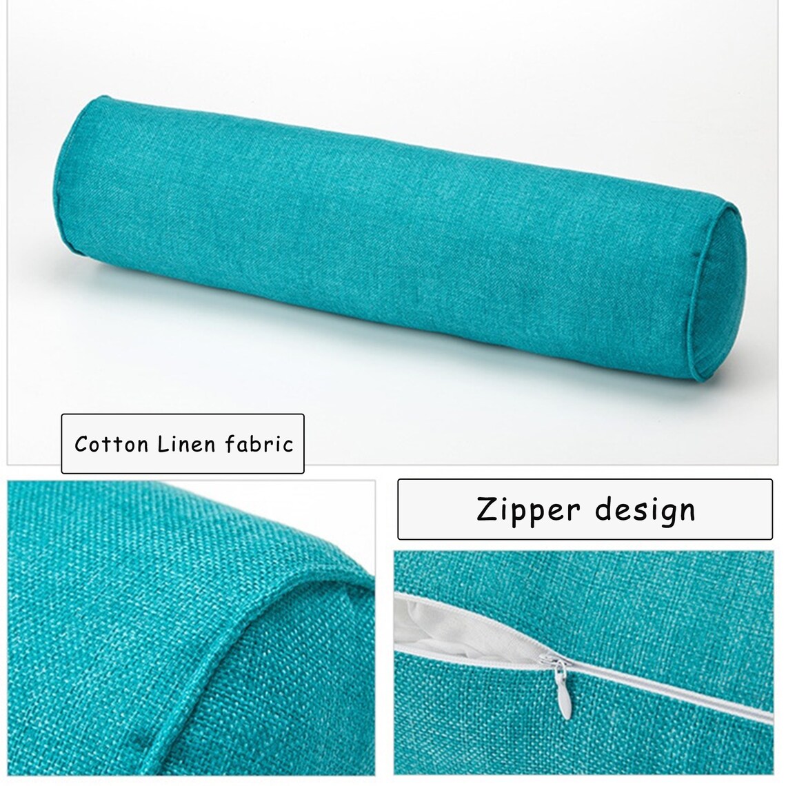 17 Colors Linen Bolster Throw Pillow Cylindrical and Round Etsy