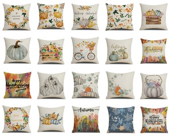 LINKWELL Farmhouse Style Happy Fall Throw Pillow Cover 18x18 inches Harvest Day Season Seasonal Gifts Burlap Cushion Cover Vintage Farm's Market Pumpkins CC1531 LINKWELL Farmhouse Style Happy Fall Throw Pillow Cover 18x18 inches Harvest Day Season Seasonal Gifts Burlap Cushion Cover Vintage Farm's Market Pumpkins CC1531