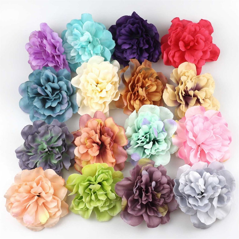 100Pcs 11cm Silk Bloom peony Artificial plastic flowers for christmas decor home wedding accessories scrapbook fake peonies diy wreath gifts