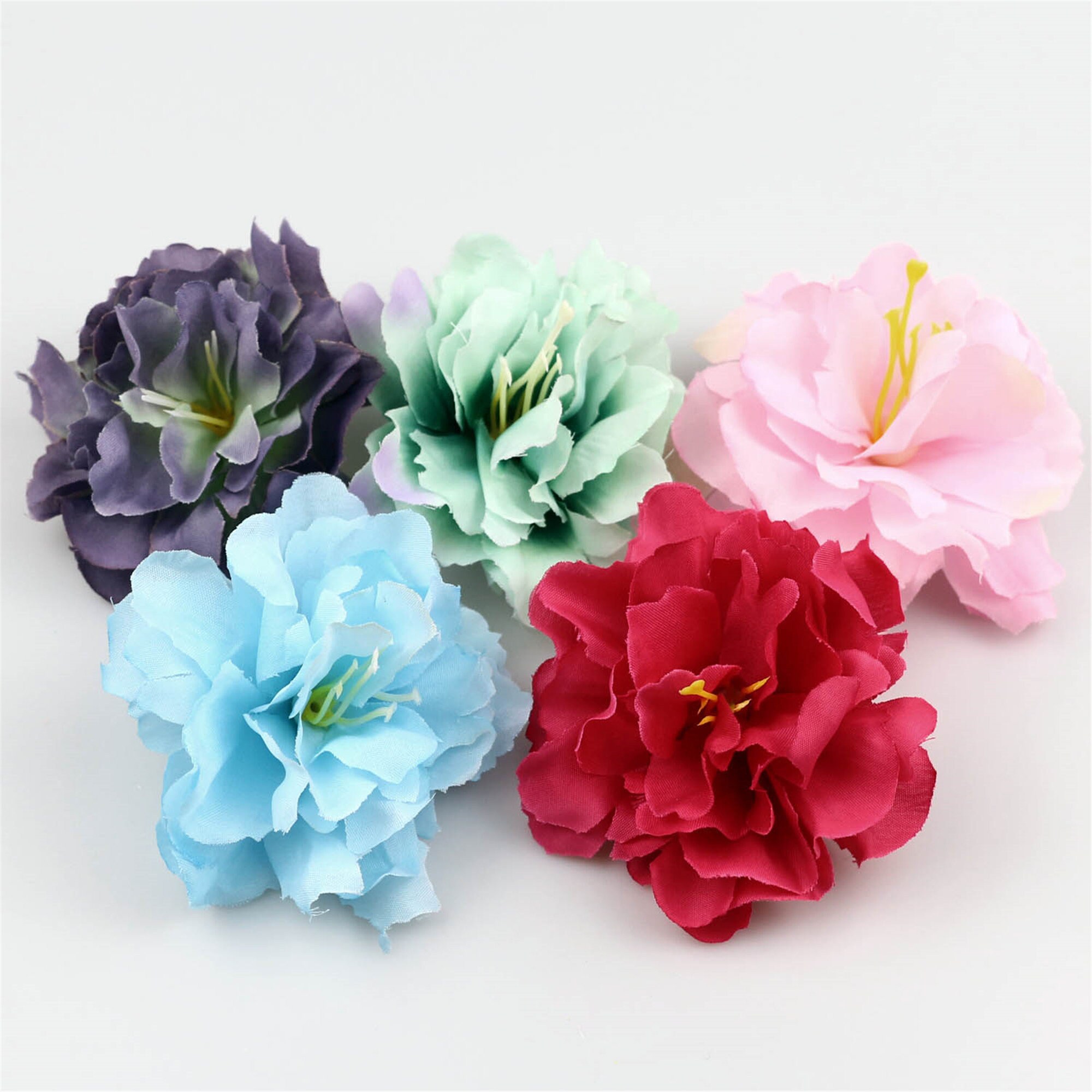 50Pc 8cm Peony Flower heads in bulk for Crafts Silk Peony Rose Etsy