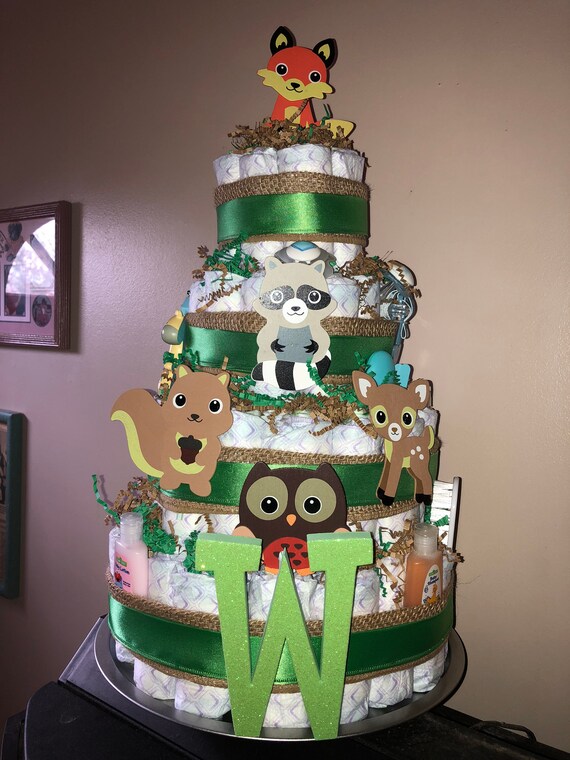 Gateau De Couches Pour Le Theme Foret Etsy