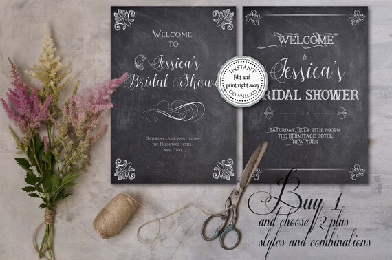Editable Chalkboard Welcome Signs. Printable Vintage Welcome | Etsy