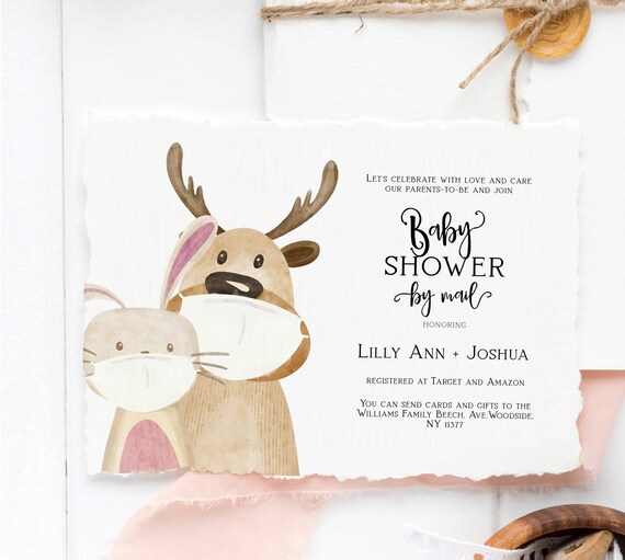 Baby Shower By Mail Invitation Template. Editable Long Etsy