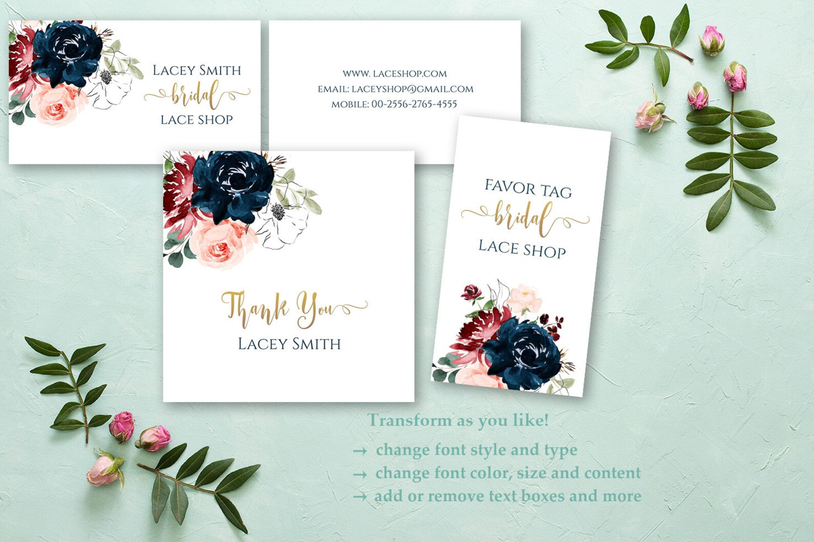 Business and Thank You Cards Favor Tag Etsy Shop Set Covers Etsy