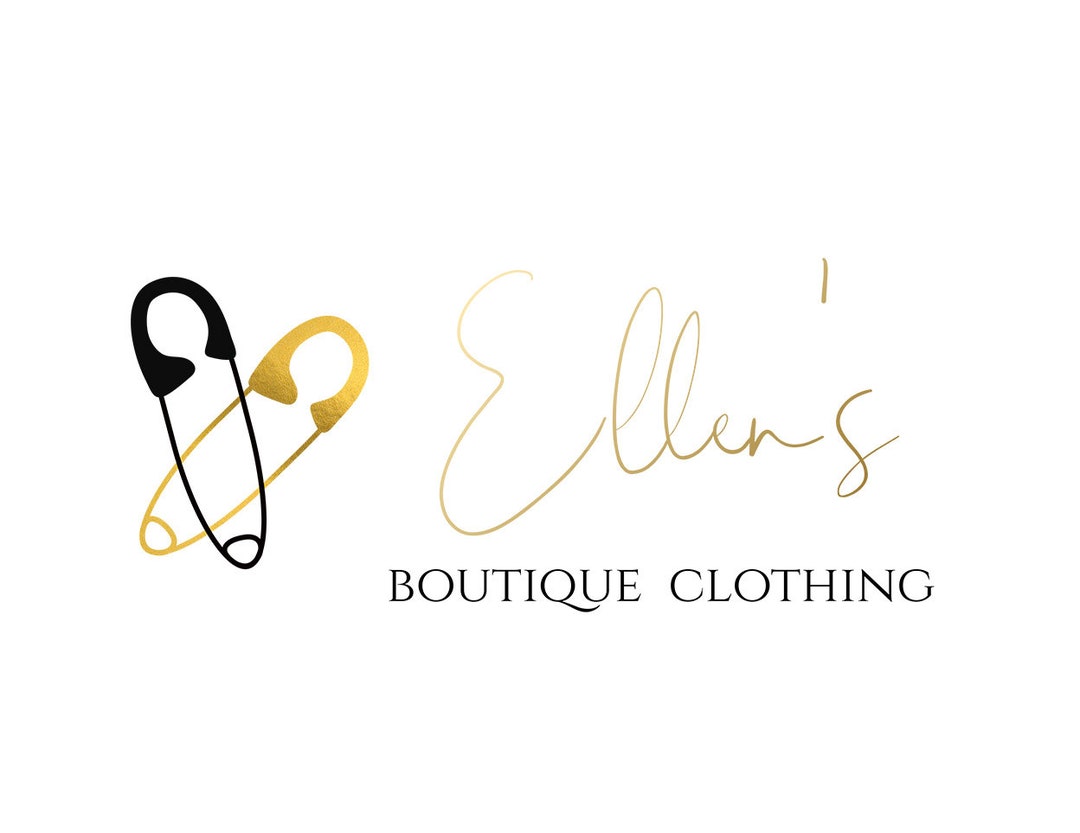 Editable Gold and Black Sewing Logo With Custom DIY Text. - Etsy
