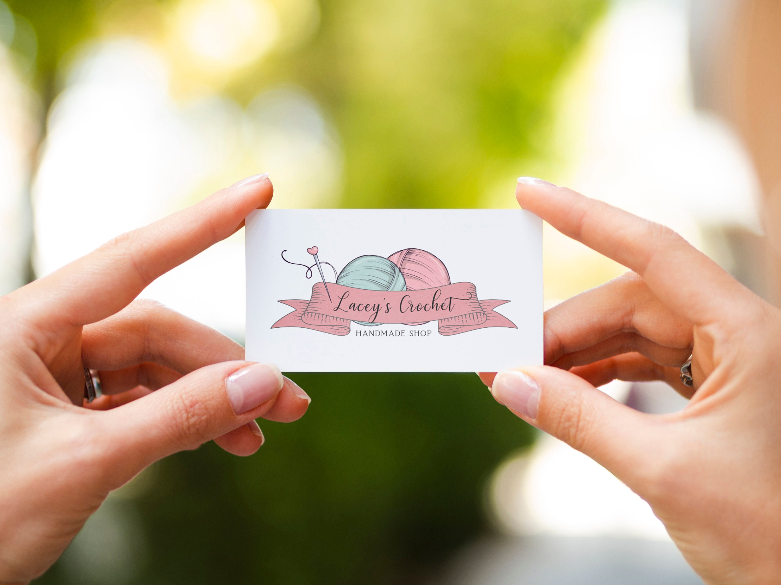 Knitting and Crochet Logo Branding Kit Editable Etsy Shop Set, Business