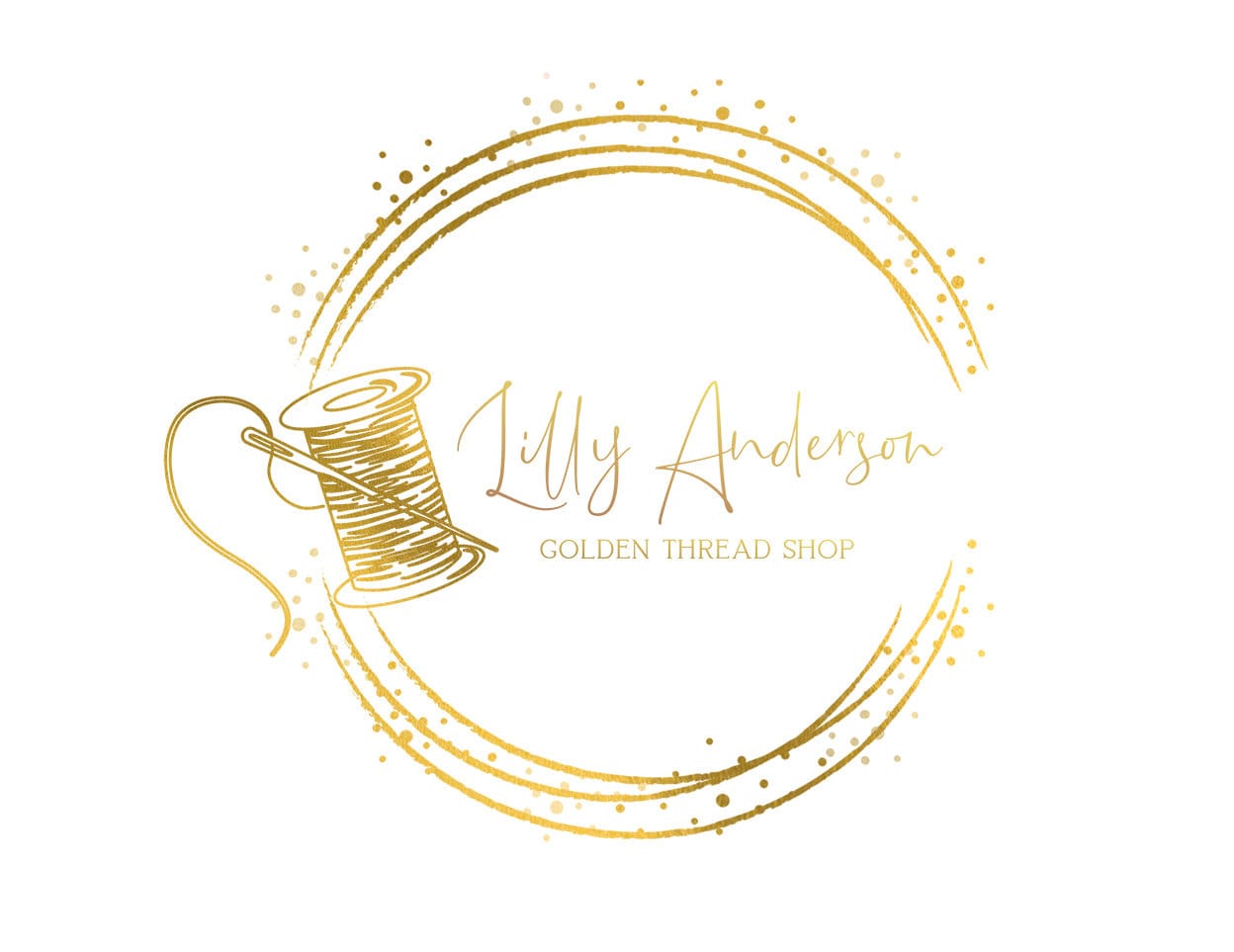 Editable Golden Thread Sewing and Design Logo With Custom DIY Etsy