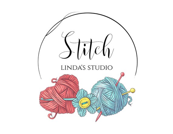 Editable Knitting and Crochet Logo With Custom DIY Text. Pre-made Logo in  Pink and Blue. Watermark Logo. - Etsy