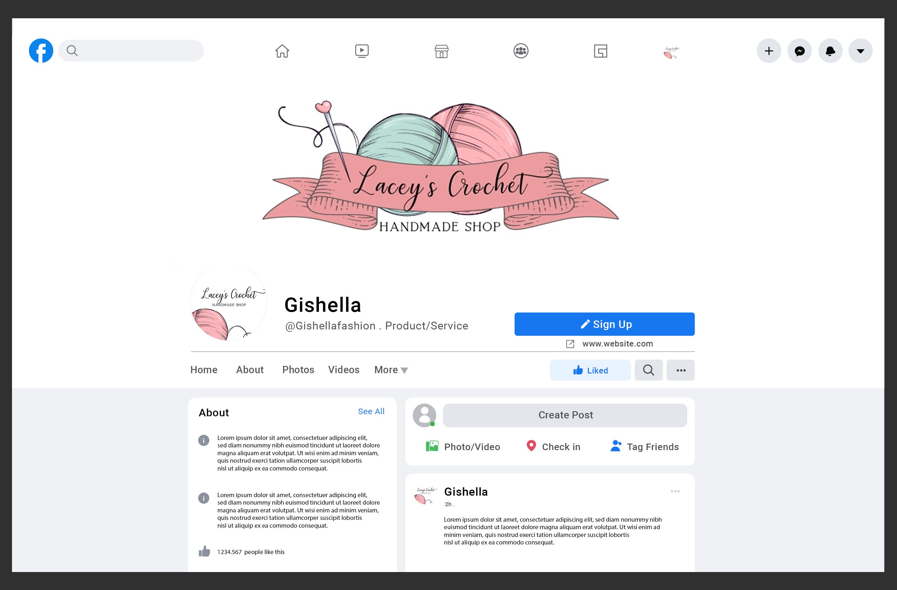 EDITABLE Knitting and Crochet Facebook Cover and Profile Etsy