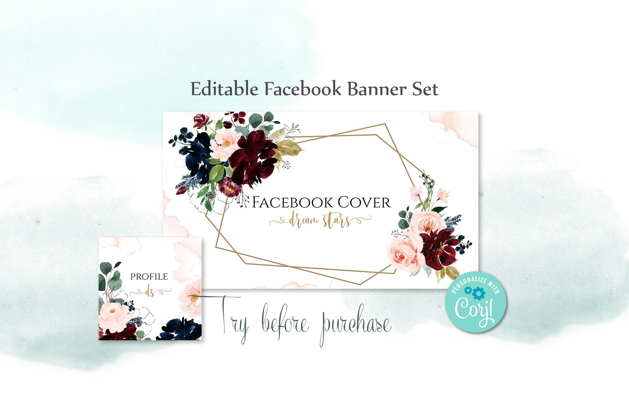 Navy Facebook Cover - Etsy