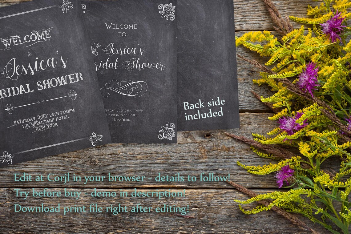 Editable Chalkboard Welcome Signs. Printable Vintage Welcome - Etsy