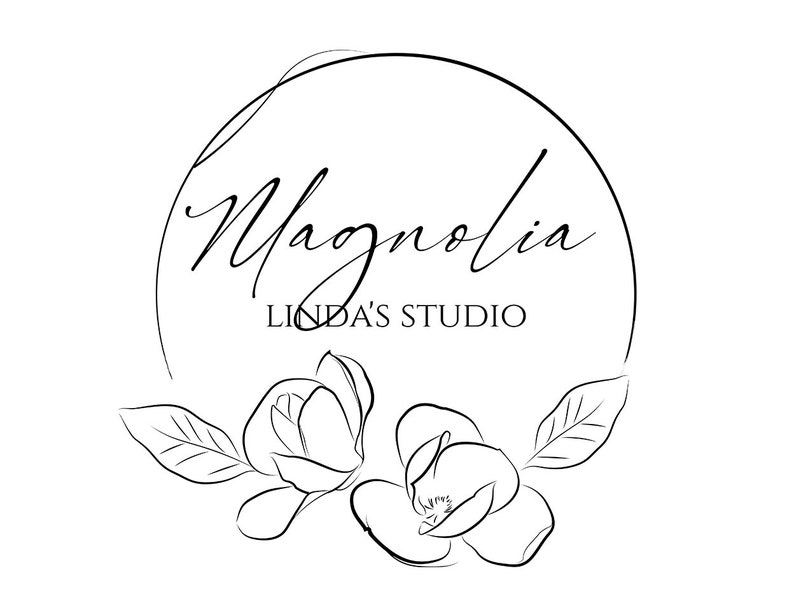 Editable Pre-made Magnolia Logo With Custom DIY Text. - Etsy