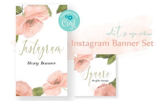 2 Editable Templates For Instagram Story Banner Image And Etsy