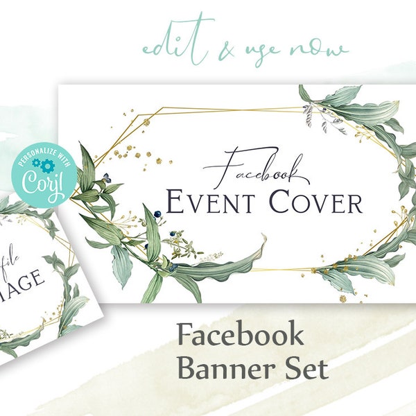 Editable Facebook Event cover and Square Profile photo Template. INSTANT DOWNLOAD DIGITAL Files. Editable 2 Piece banner set. GS9