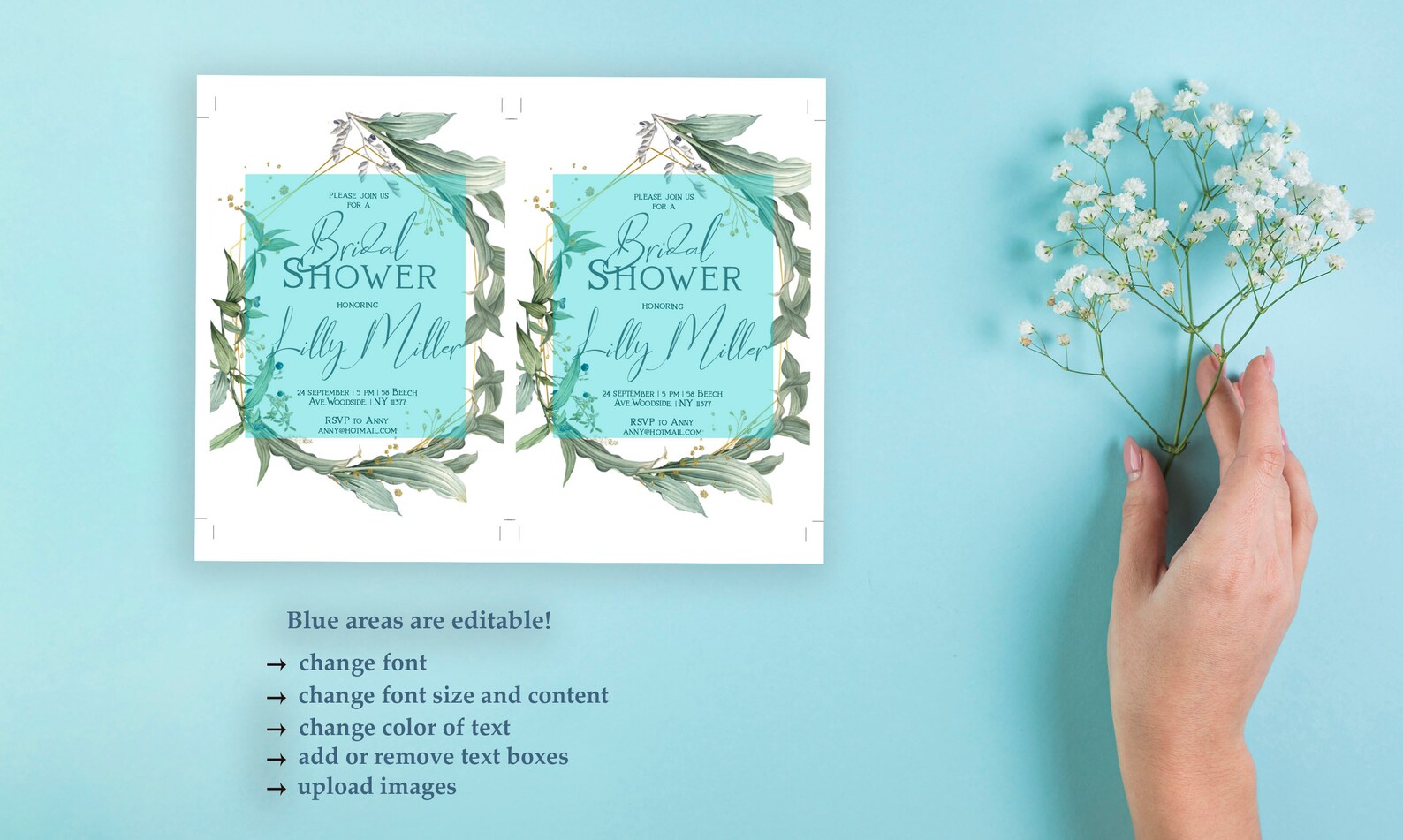 Editable Bridal Shower Template Set. Electronic and Printable - Etsy