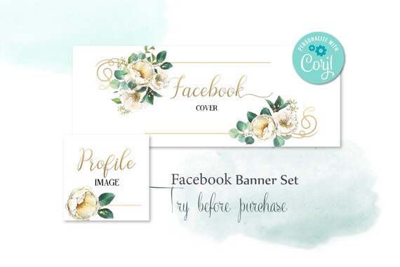 EDITABLE Facebook Cover Banner Template and Profile Image With - Etsy