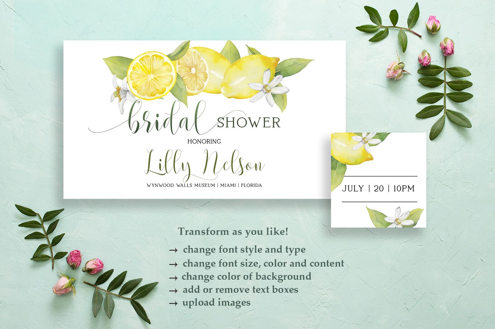Bridal Shower Facebook Event Cover. Editable Miss to Mrs Etsy