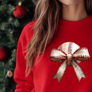 Baseball Christmas SVG, Baseball Christmas Bow, Baseball Christmas Clipart, Christmas Baseball Sweater, Christmas Baseball Png, Baseball Bow