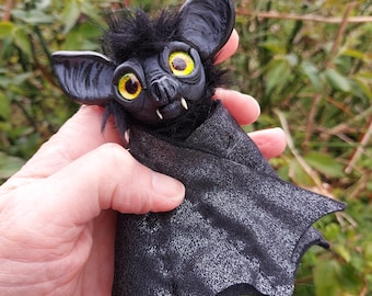 Bat plushie art doll