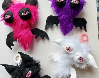 fluffy bat keychain/bag decoration