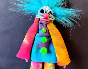 Creepy clown art doll