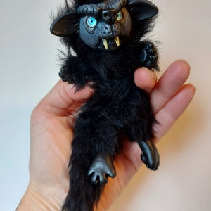 Black baby Werewolf plush art doll