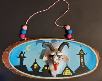 Plaque murale de Noël Krampus suspendue