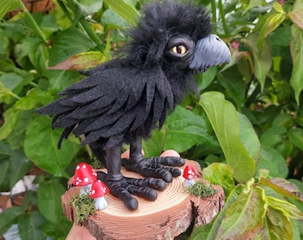crow art doll ornament