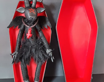 Baphomet witchy demon goat art doll