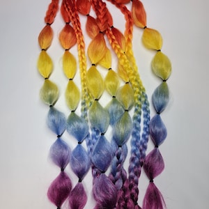Rainbow Pride Festival Braid Tie In&#39;s / Concert Hair / Rave Hair