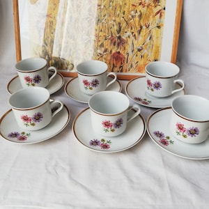 Cups with saucers for tea or coffee. Vintage. EPIAG porcelain from the former Czechoslovakia,