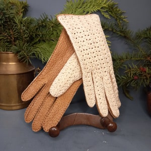 Antike Handschuhe aus luxuriösem Leder. Vintage aus Österreich