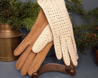 Antique gloves made of luxurious leather. Vintage from Austria