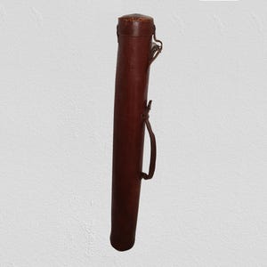 Custodia in pelle vintage per documenti, telescopio o treppiede / Robusto tubo in pelle come idea regalo