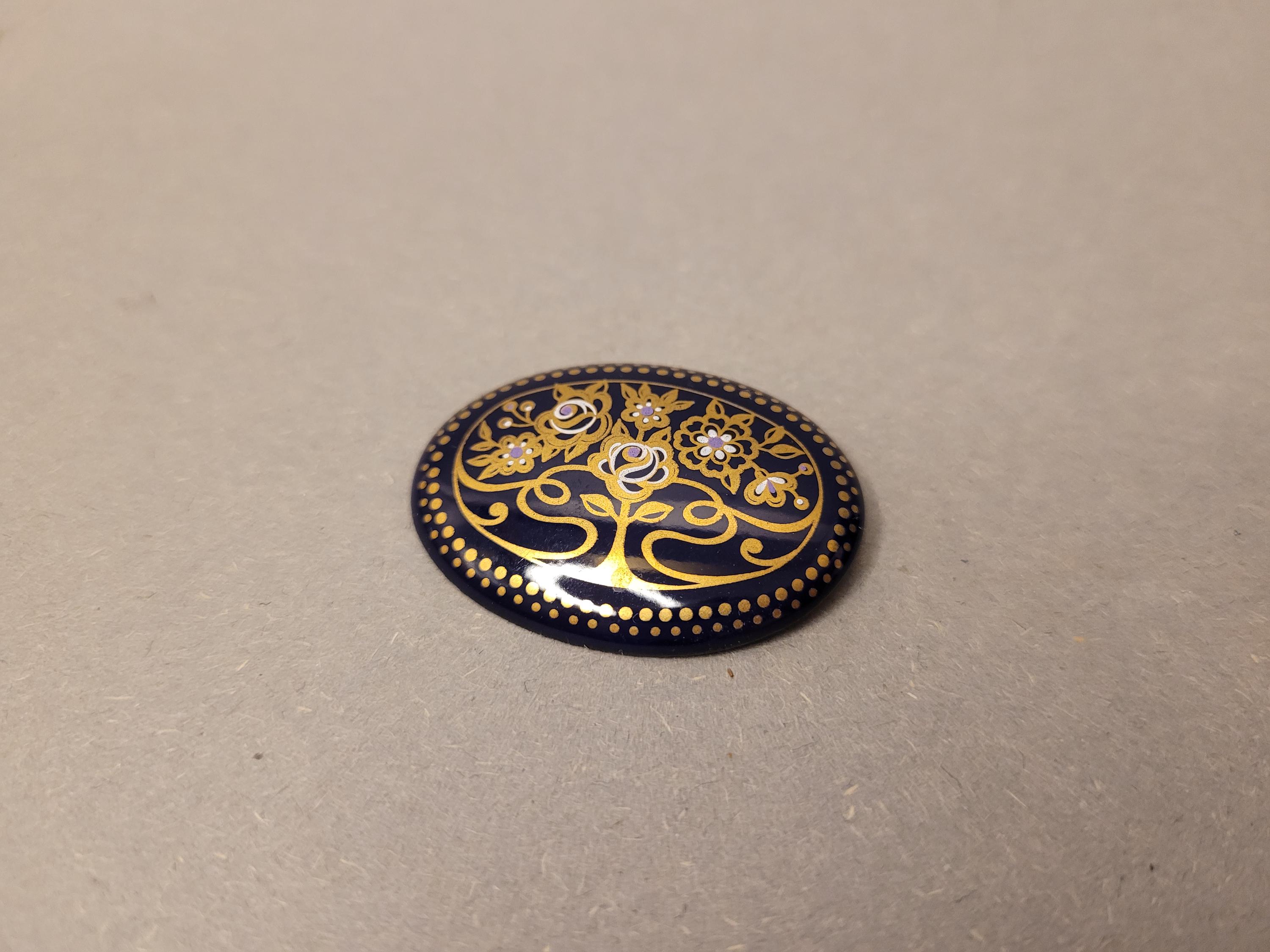 Broche Vintage En émail Michaela FREY Autriche – Style Art-déco Des Années 1960, Couleur Bordeaux
