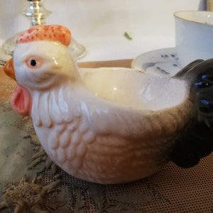 Porcelain egg cup in the shape of a chicken. Germany, vintage