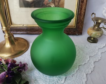 Green vase with tinted glass, vintage