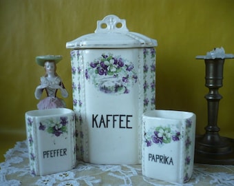 Latas de café, porcelana, Vintage, Antigüedad
