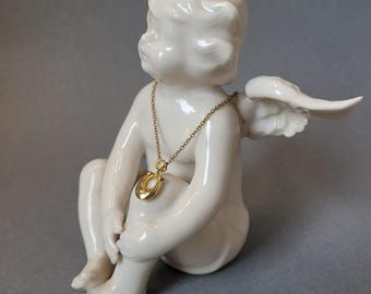 Authentic Vintage Coach Gold-Tone Pendant Necklace with Crystal and Logo – Rare Find