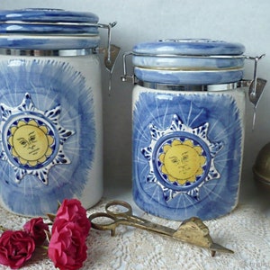 Porcelain storage jars for food, vintage / Austria