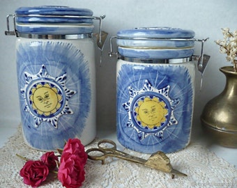 Porcelain storage jars for food, vintage / Austria