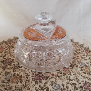 Glass jar with lid for confectionery or biscuits. Vintage from Austria