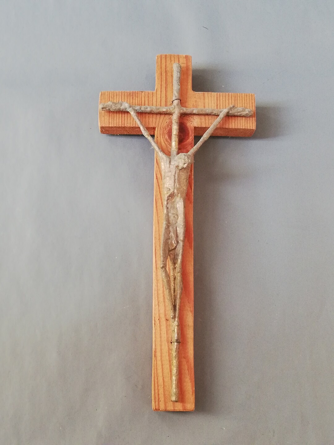Handmade Wooden Cross, Handmade Metal Christ, Religious Collector's ...