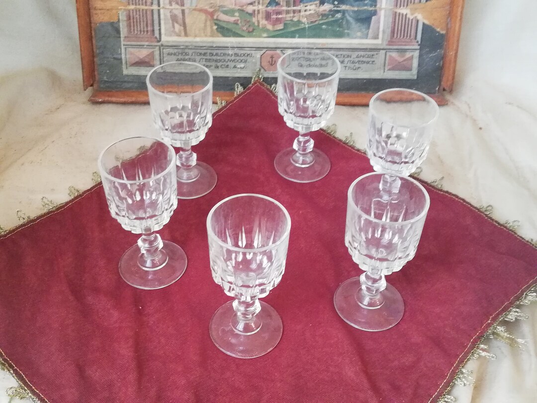 Set of Six Longstemmed Shot Glasses. Vintage From Austria Etsy