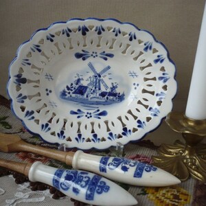 Porcelain plates, Delftware, vintage, antique, Austria
