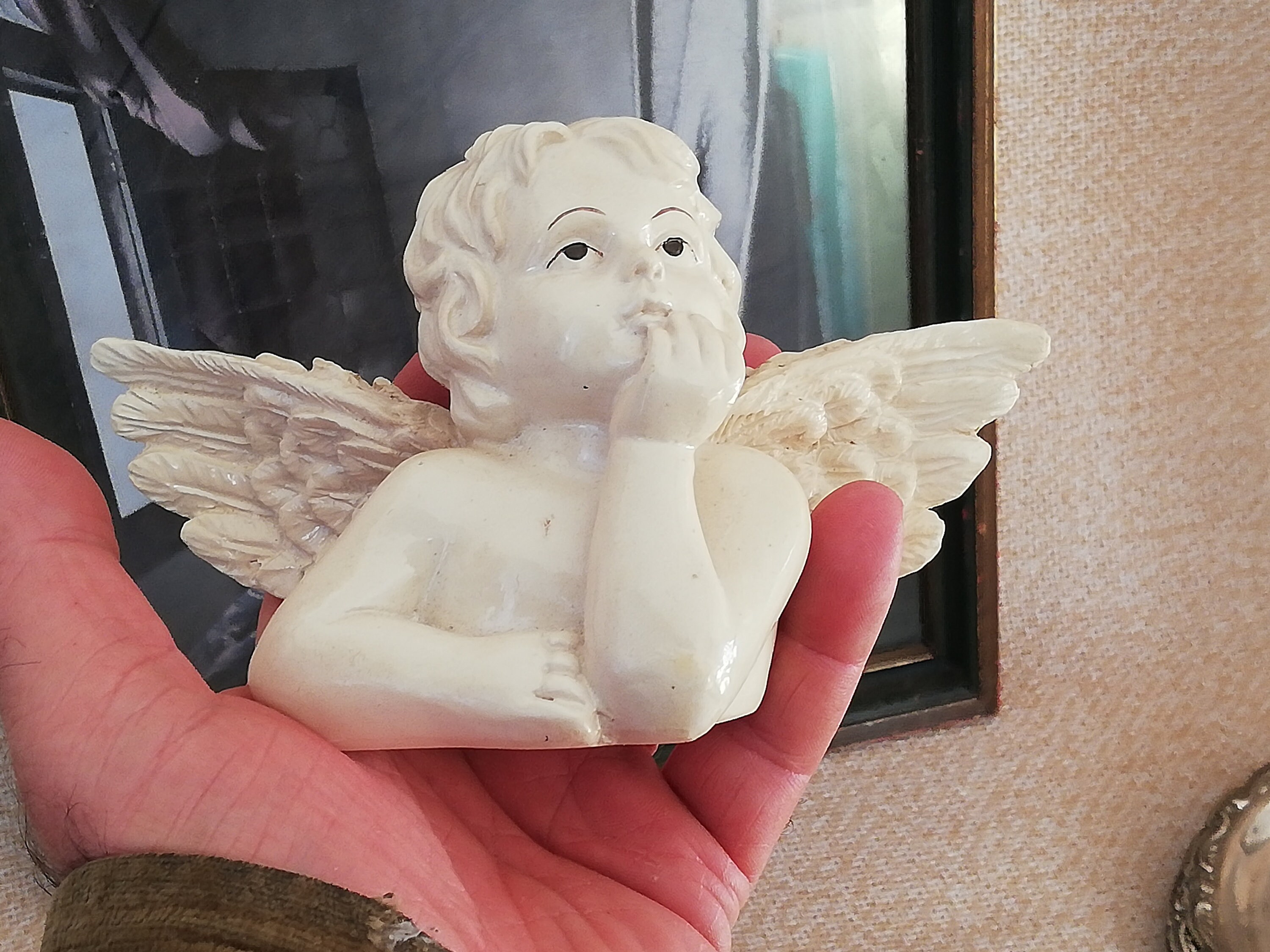 Ceramic Angel White as a Decorative Object for Your Home. Vintage